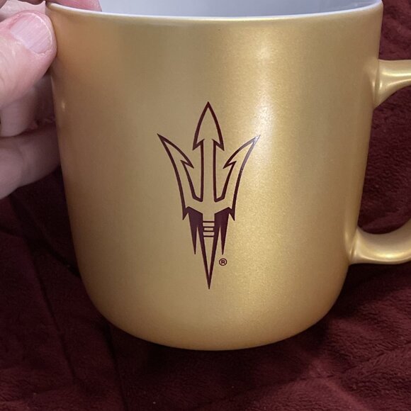 NWT 5/17 Arizona State Sun Devils Coffee Mug 2 Side Logo Iridescent‎ Gold Cup ￼ - Picture 7 of 10